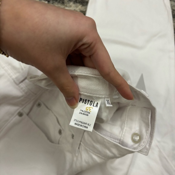 Pistola High Rise Relaxed Roller Jeans Sz 30 NWT | Pistola White Relaxed Fit - Picture 8 of 15